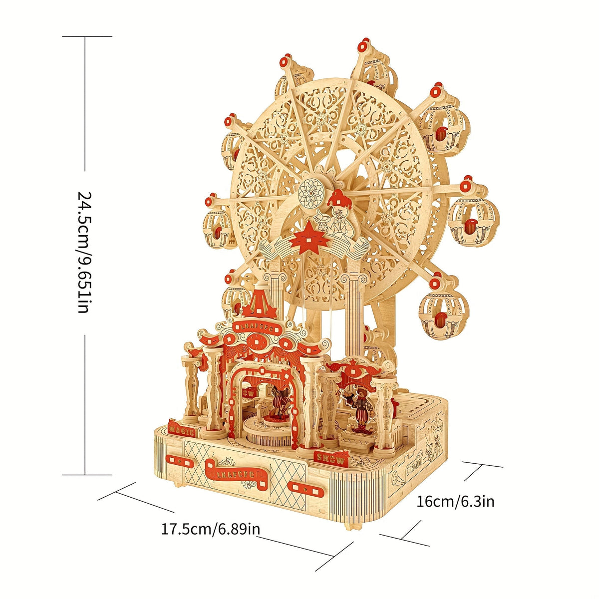 Gekleurd reuzenrad | 3D Houten Bouwpakket