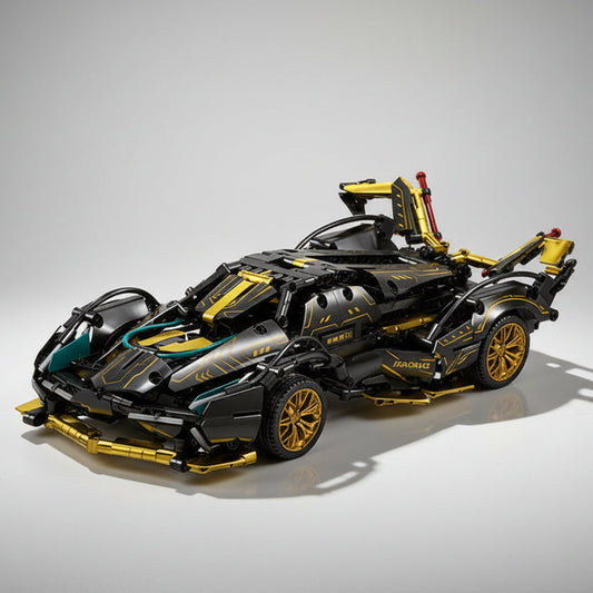 Geel zwarte sportauto | Bouwpakket