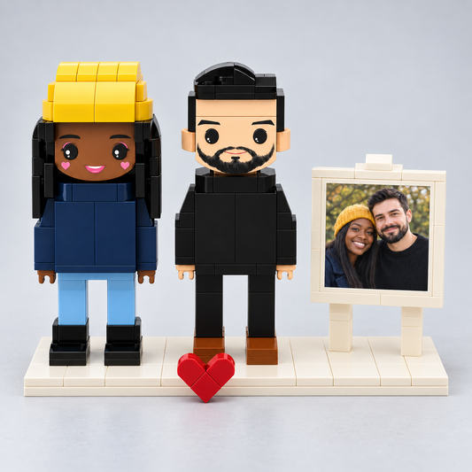 Eigen foto als bouwstenen poppetje 2 personen | Bouwpakket