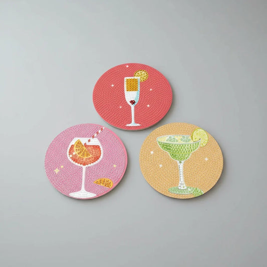 Kleurrijke cocktail onderzetters | Diamond Painting