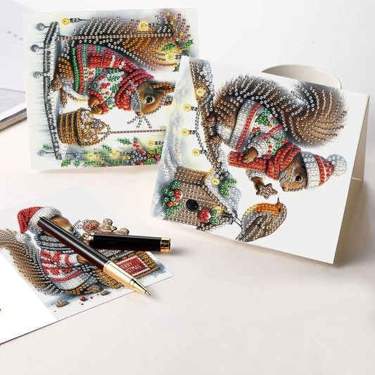 Kerst eekhoorn 6 stuks | 6 stuks | Diamond Painting
