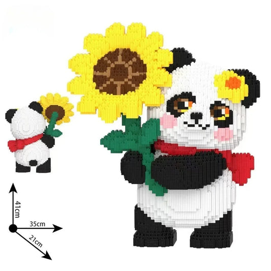 Panda met zonnebloem | Bouwpakket