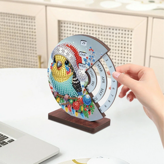 Vogel met kerstmuts | Kalender | Diamond Painting