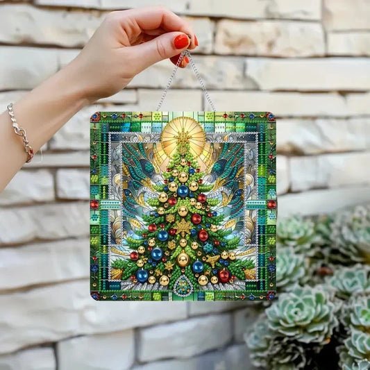 Kerstboom deurhanger | Deurhanger | Diamond Painting