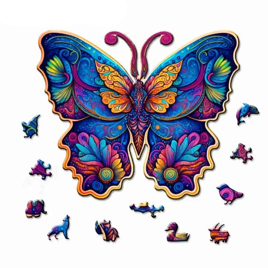 Blauwe vlinder | Houten Puzzel
