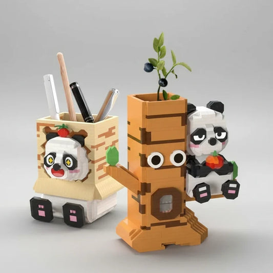 Panda in doos pennenhouder | Bouwpakket