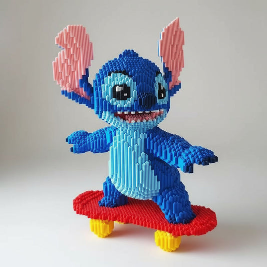 Mega blauw wezen op skateboard | Bouwpakket