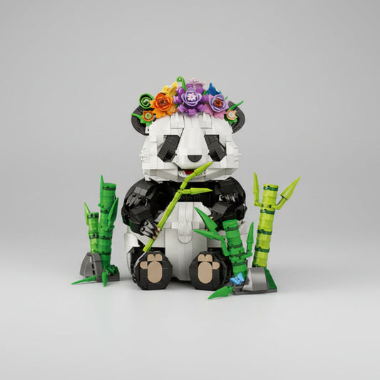 Panda met bloemenkrans | Bouwpakket