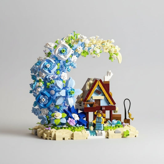 Bloemenmaan met hutje | Bouwpakket