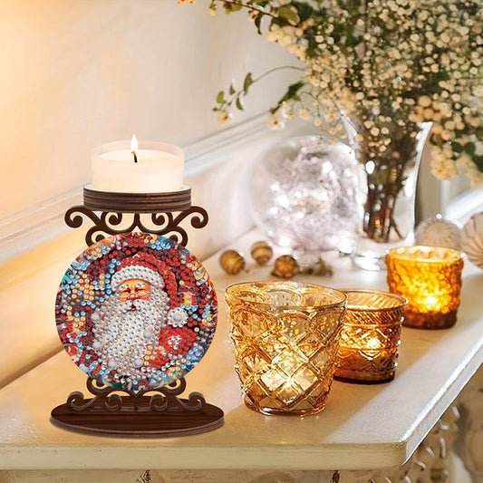 Kerstman kaarshouder | Kandelaar | Diamond Painting