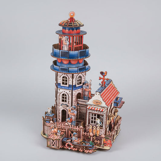 Vuurtoren met huisje | 3D Houten Bouwpakket