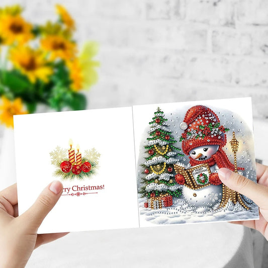 Rendier en Sneeuwpret Kerstkaarten | 6 stuks | Diamond Painting
