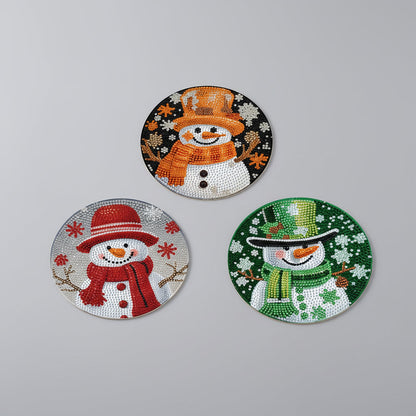 Sneeuwpoppen placemats 4 stuks | 4 stuks | Diamond Painting