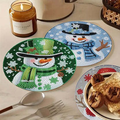 Sneeuwpoppen placemats 4 stuks | 4 stuks | Diamond Painting