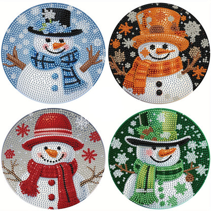 Sneeuwpoppen placemats 4 stuks | 4 stuks | Diamond Painting