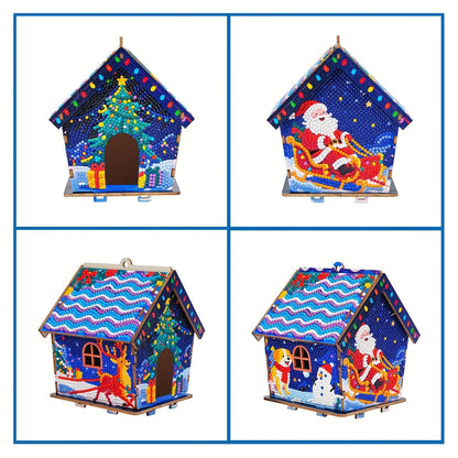 Kerst huisje hanger voor in de boom | Kersthanger | Diamond Painting