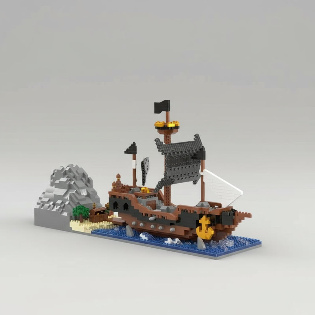Piraten schip op water | Bouwpakket