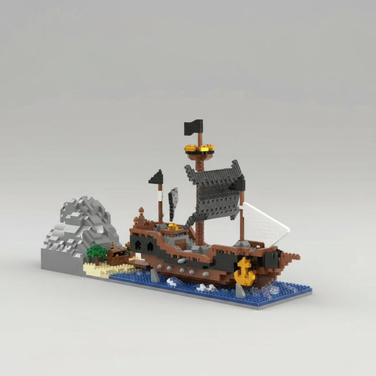 Piraten schip op water | Bouwpakket