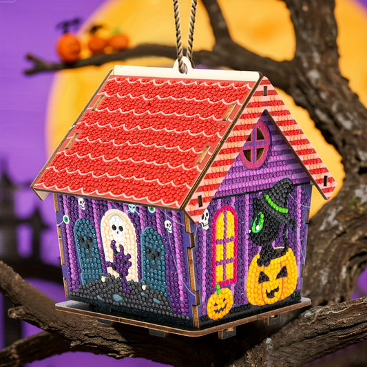 Halloween huisje hanger | Ornament | Diamond Painting