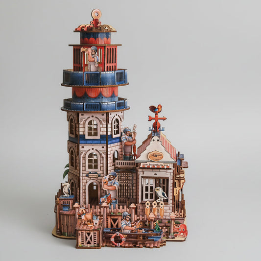 Vuurtoren met huisje | 3D Houten Bouwpakket