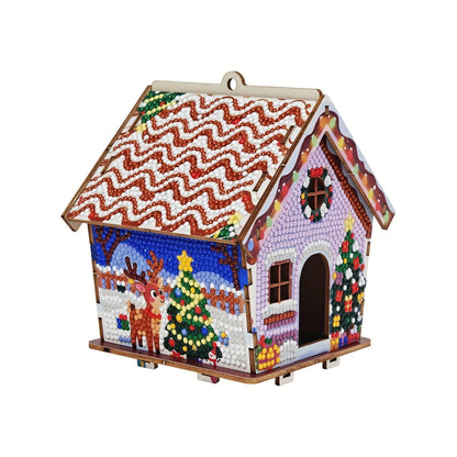 Kerst huisje hanger voor in de boom | Kersthanger | Diamond Painting