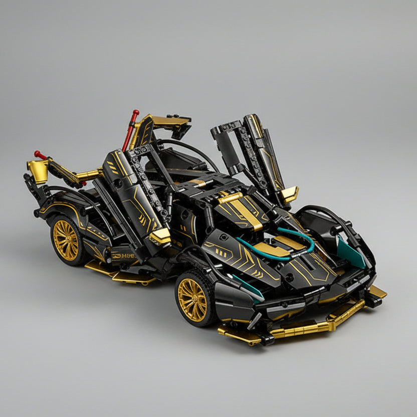 Geel zwarte sportauto | Bouwpakket