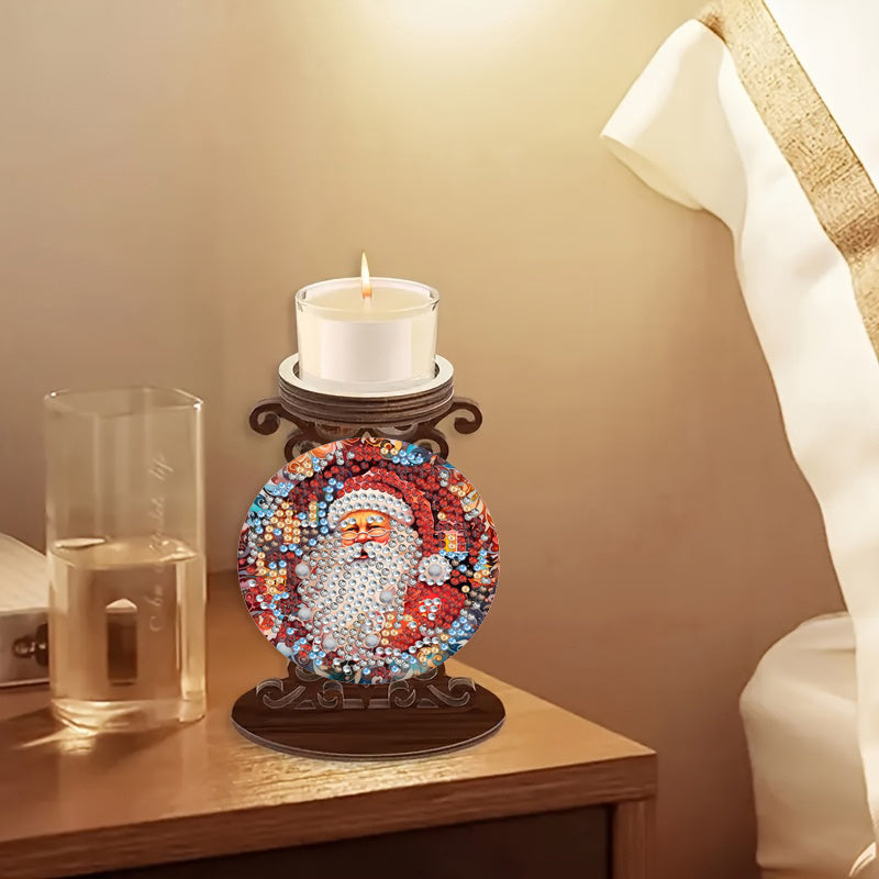 Kerstman kaarshouder | Kandelaar | Diamond Painting