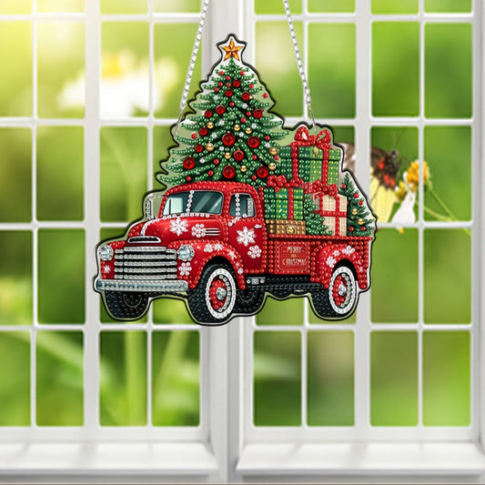 Decoratie hanger kerst truck | Kersttruck | Diamond Painting
