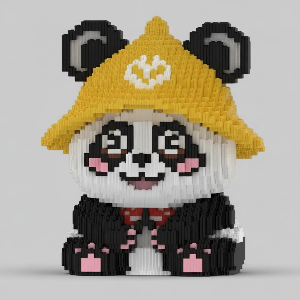 Panda met gele hoed | Bouwpakket