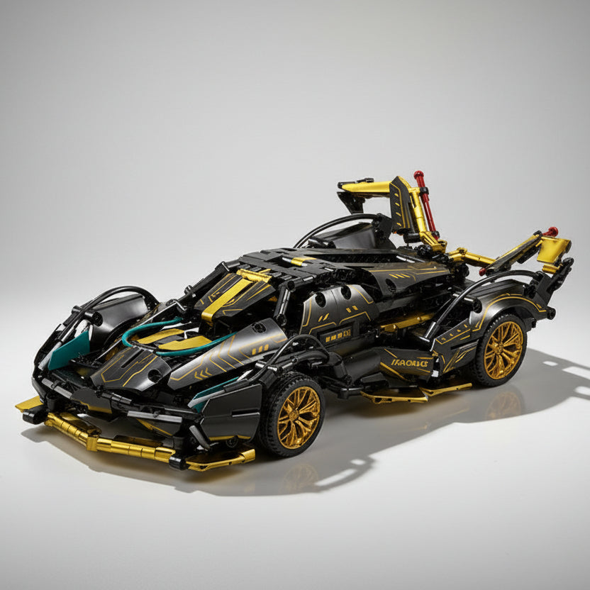 Geel zwarte sportauto | Bouwpakket