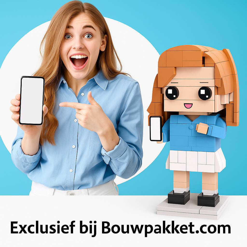 Eigen foto als bouwstenen poppetje 3 personen | Bouwpakket