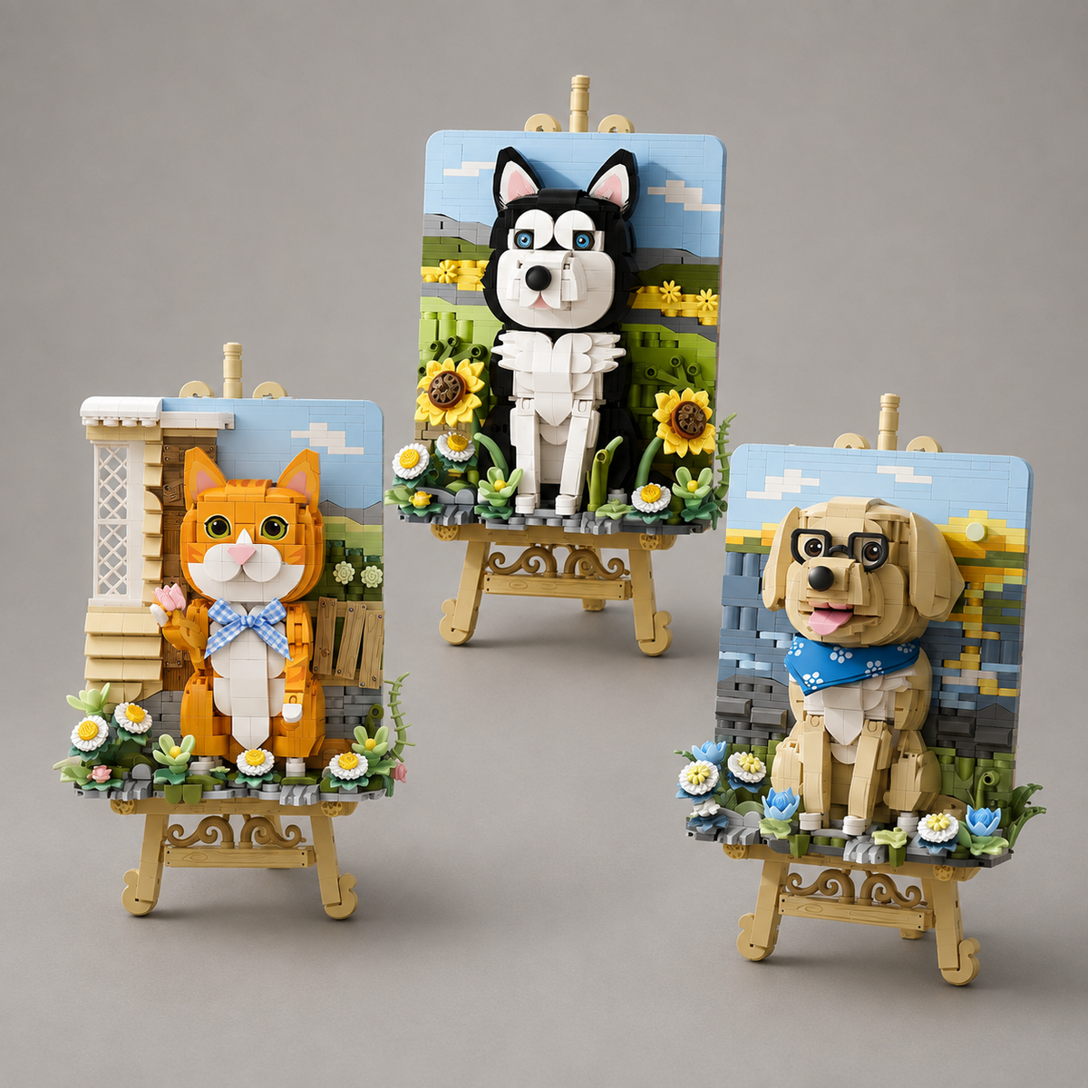 Kat op 3d schilderij | Bouwpakket