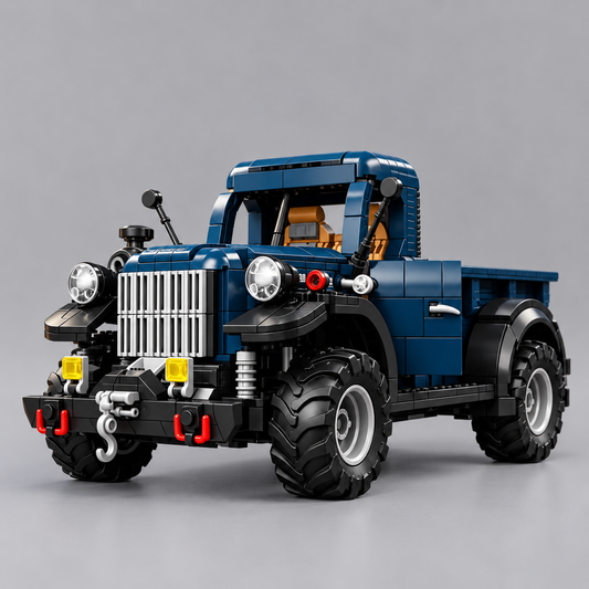 Blauwe vintage auto | Bouwpakket