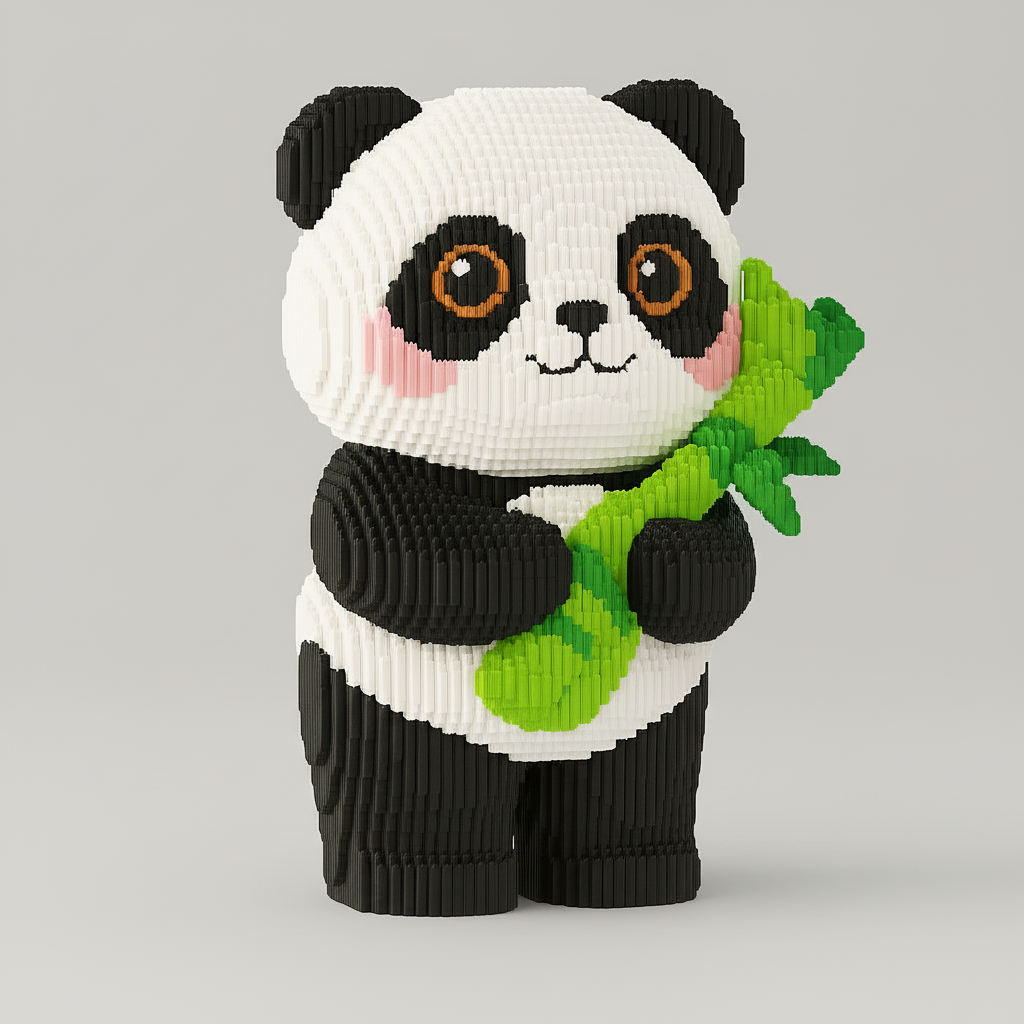 Panda met grote bamboe | Bouwpakket