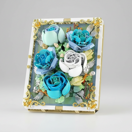 Blauwe rozen schilderij | Bouwpakket