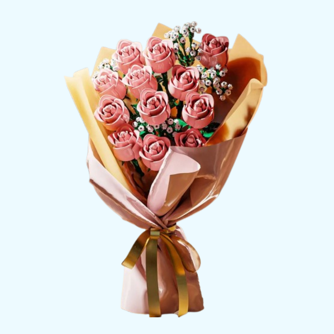 Bos roze rozen | Bouwpakket