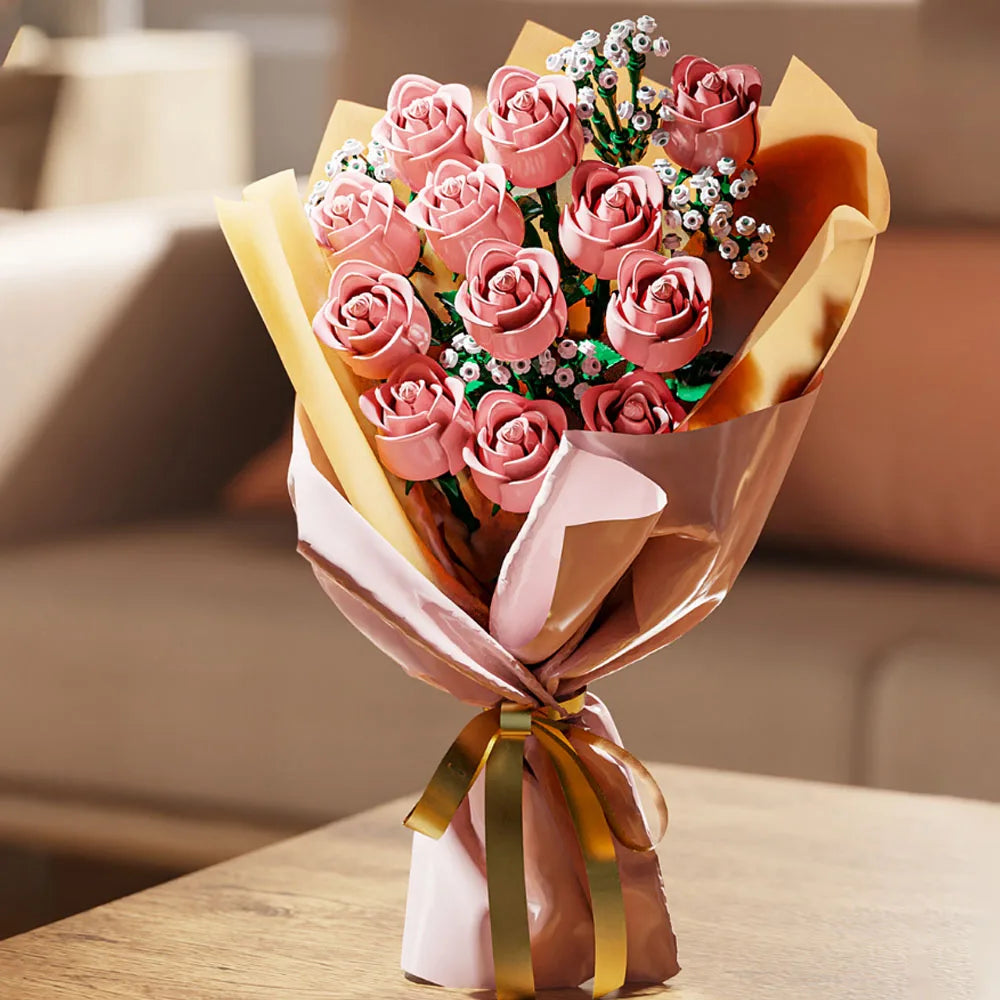 Bos roze rozen | Bouwpakket