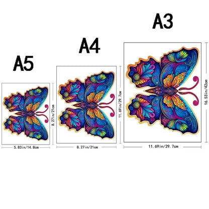 Blauwe vlinder | Houten Puzzel