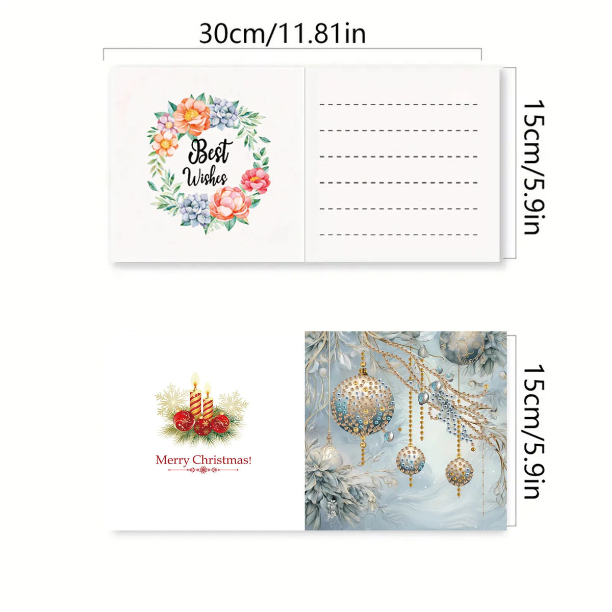 Prachtige kerstkaarten 6 stuks | 6 stuks | Diamond Painting