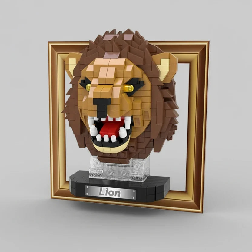 Mini 3D Leeuw Wandpaneel | Bouwpakket