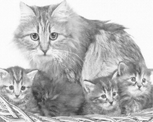 Kat met kittens | Dot Painting