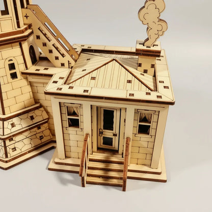 Vuurtoren met huisje | 3D Houten Bouwpakket