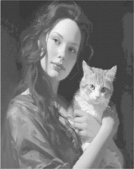 Vrouw en kat | Dot Painting
