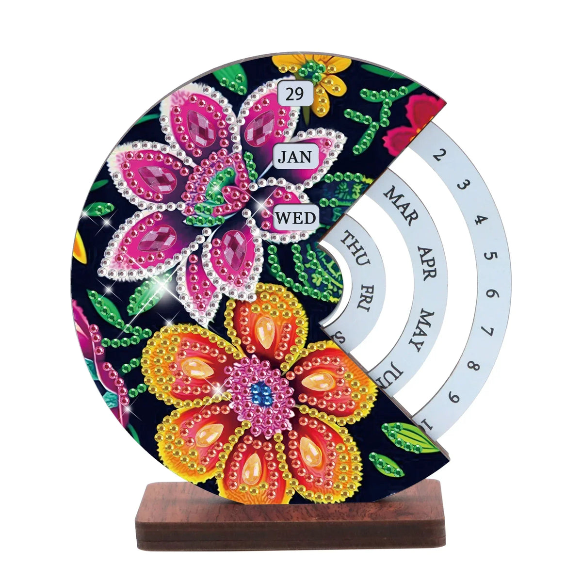 Roze oranje bloem | Kalender | Diamond Painting