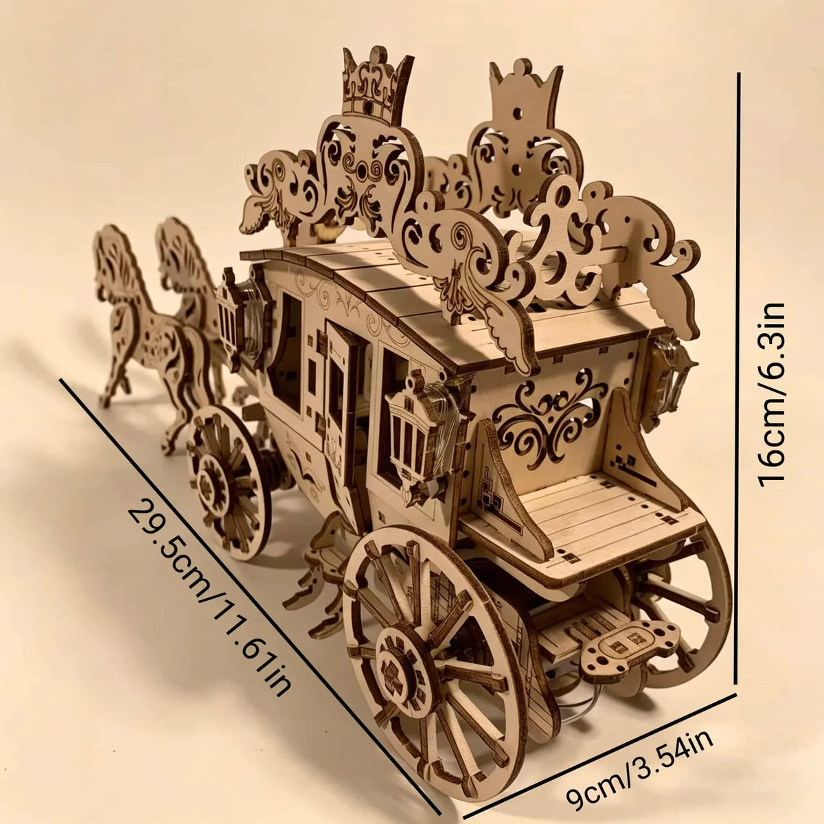 Koets met paarden | 3D Houten Bouwpakket