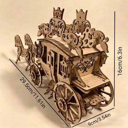 Koets met paarden | 3D Houten Bouwpakket
