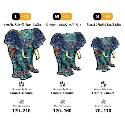 Blauwe olifant | Houten Puzzel