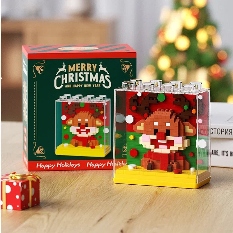 Kerstfiguren in blok | Bouwpakket