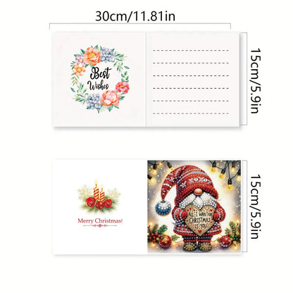 Kerst kabouters kaarten 6 stuks | 6 stuks | Diamond Painting