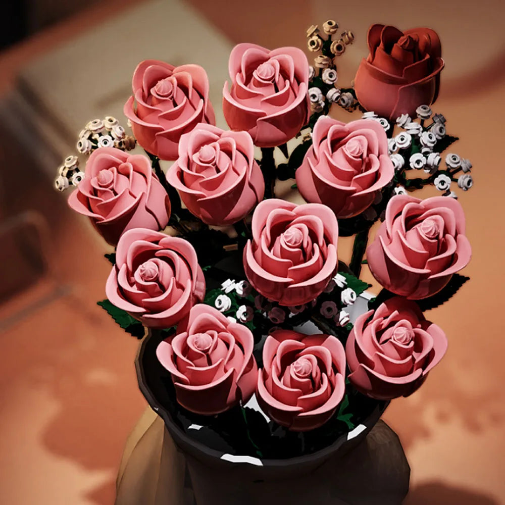 Bos roze rozen | Bouwpakket